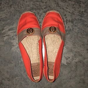 Orange Tory Burch espadrilles